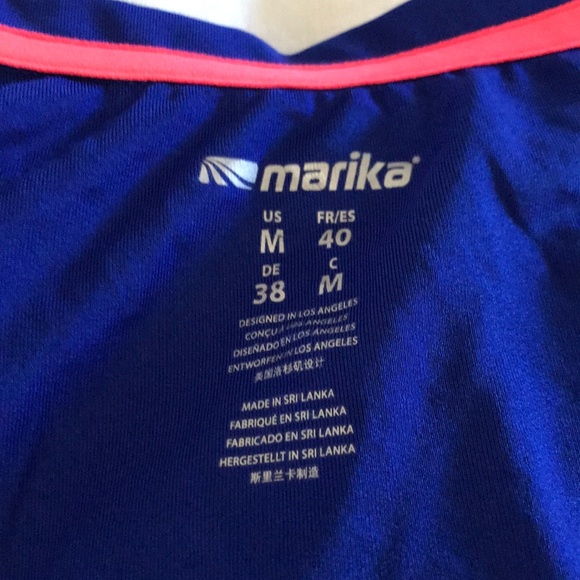 Marika electric blue vneck workout top size M - Picture 2 of 4
